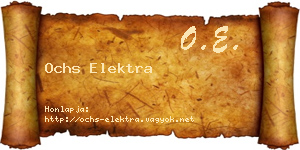 Ochs Elektra névjegykártya